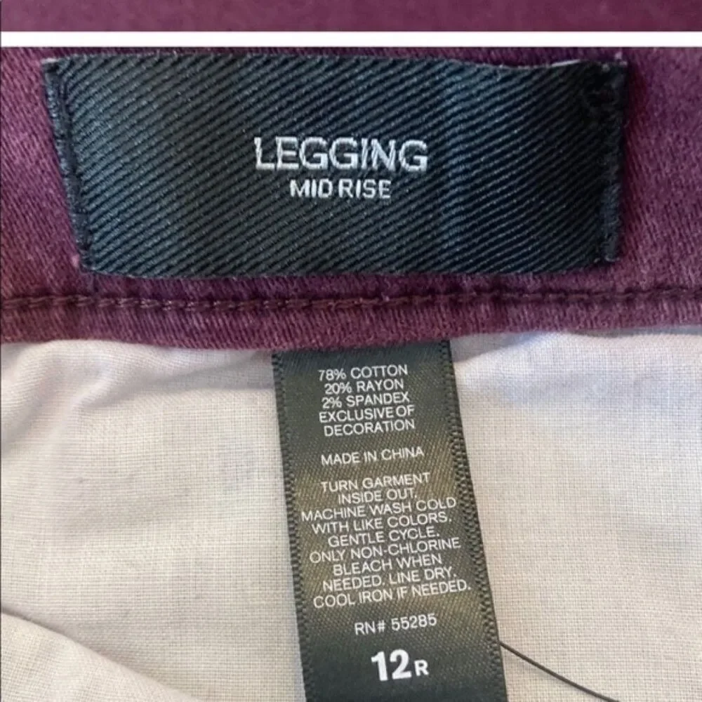 Express purple jeans mid rise ankle slit